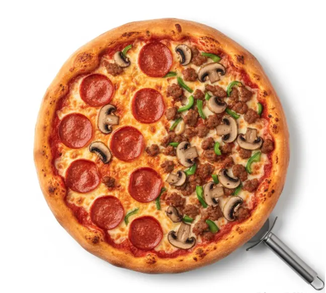 Donair Pizza - fusion of donair meat and pizza in Saddletowne Calgary